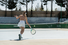 Woman playing tennis