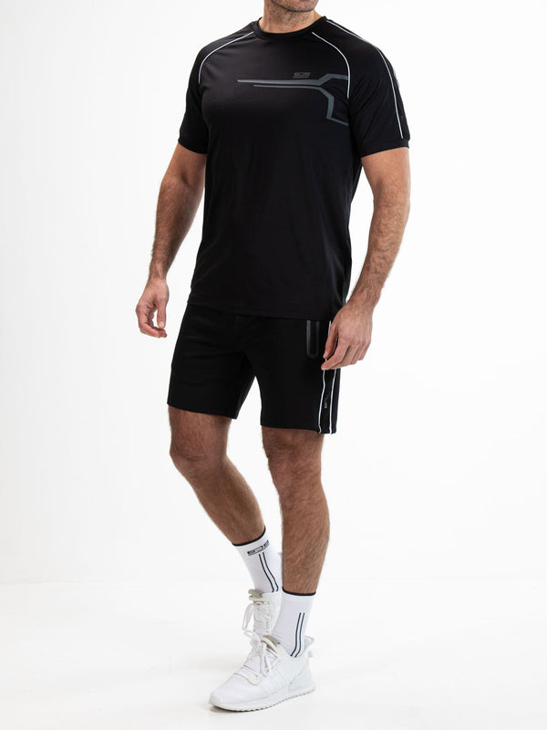 MAXWELL Black - Man tee - Fitnesskleding - Zwart