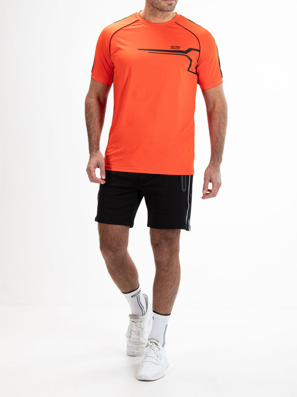 MAXWELL Hot Orange - Man tee - Fitnesskleding - Oranje