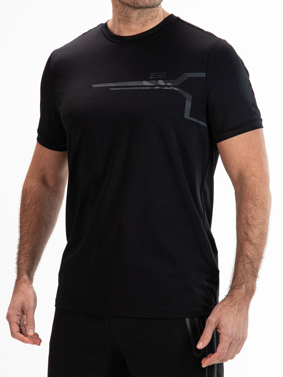 MELVYN Black - Man Tee - Fitnesskleding - Zwart