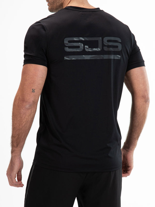 MELVYN Black - Man Tee - Fitnesskleding - Zwart