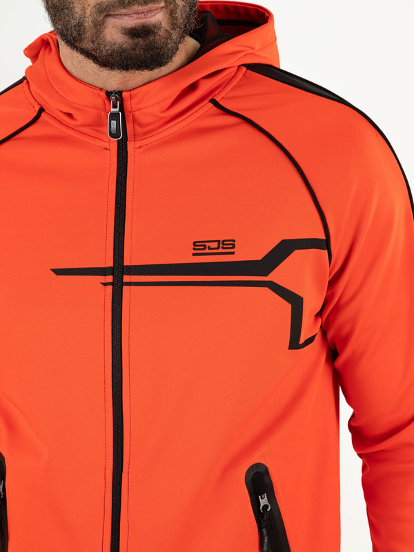 PANTHER Hot Orange - Man Hooded jacket - Fitnesskleding - Oranje