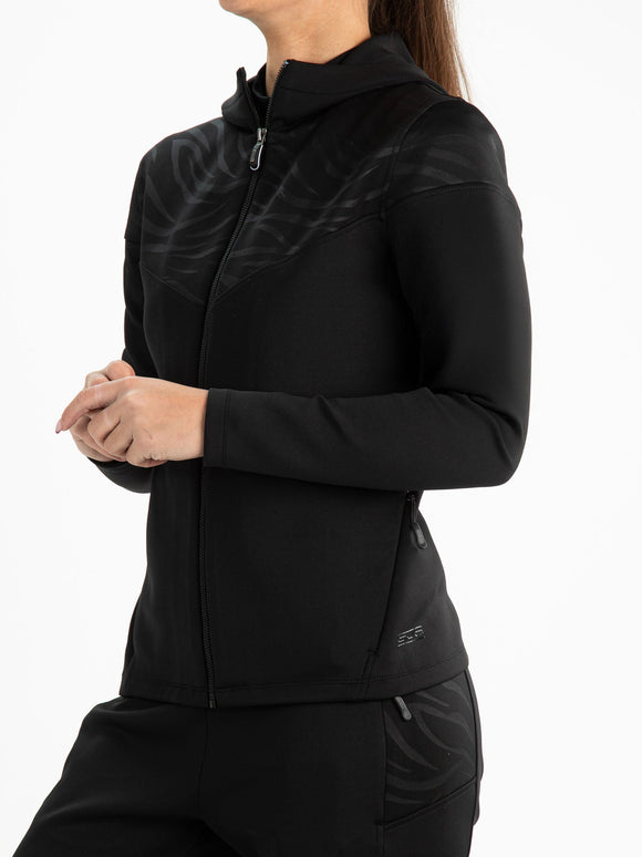 VALA Black - Lady Hooded jacket - Fitnesskleding - Zwart